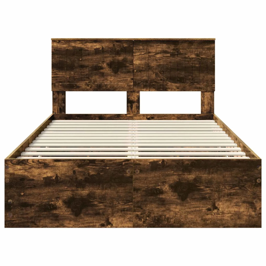 Struttura del letto con cassetto Rovere fumé 120 x 190 cm