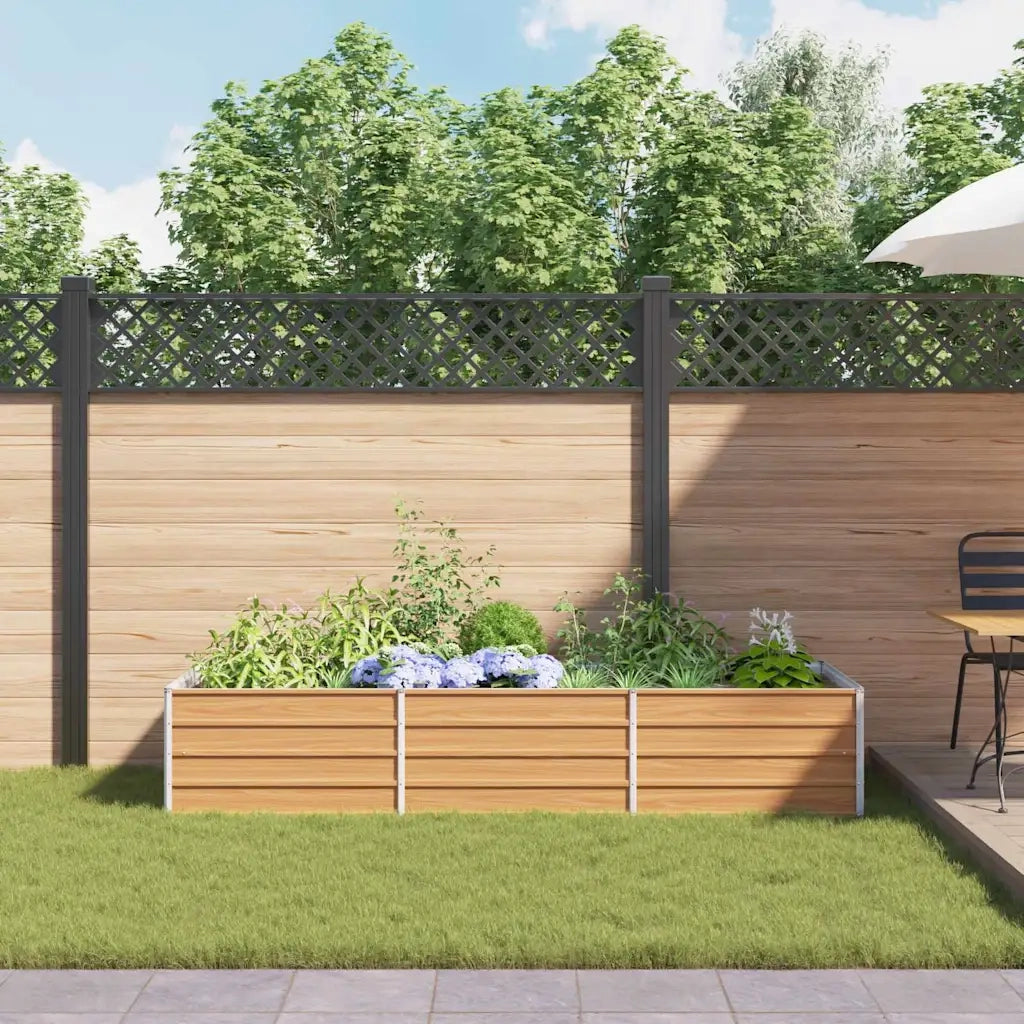 Fioriere | Cassetta per fiori | Letto rialzato da giardino Marrone Chiaro 240 x 80 x 45 cm