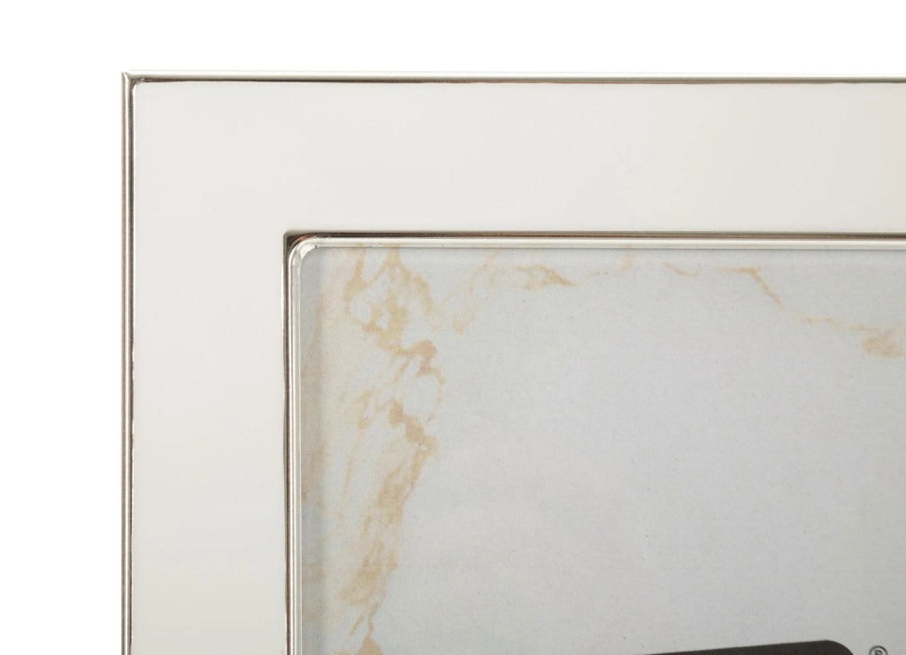 Cornice Molly 16x1,6x21,5 cm in Zinco e Vetro Bianco e Argento