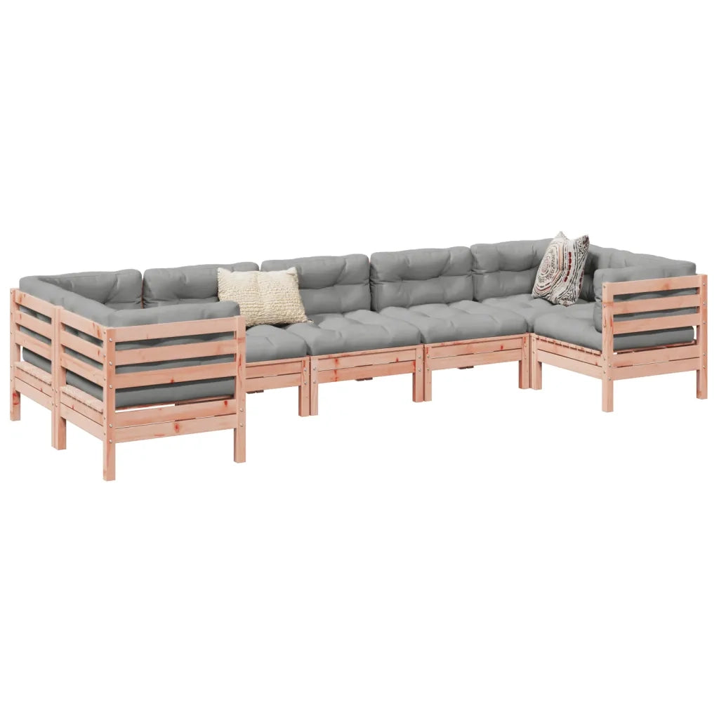 Set Divani Giardino 7 pz Cuscini Legno Massello Abete Douglas 3299623