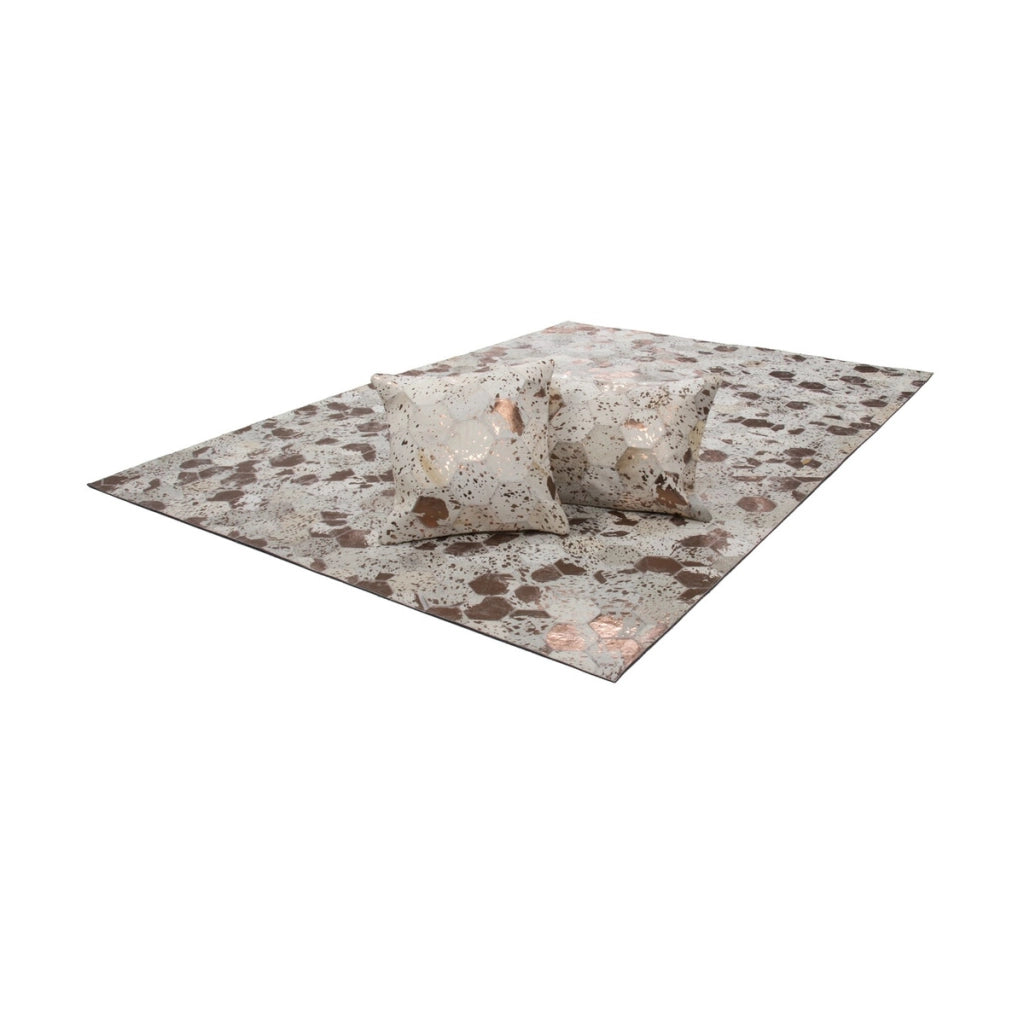 Cuscino Dazzle in Pelle Artigianale Avorio e Cromo