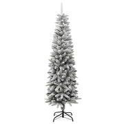 Albero Natale Artificiale Sottile Neve Floccata 180cm PVC e PE 345195