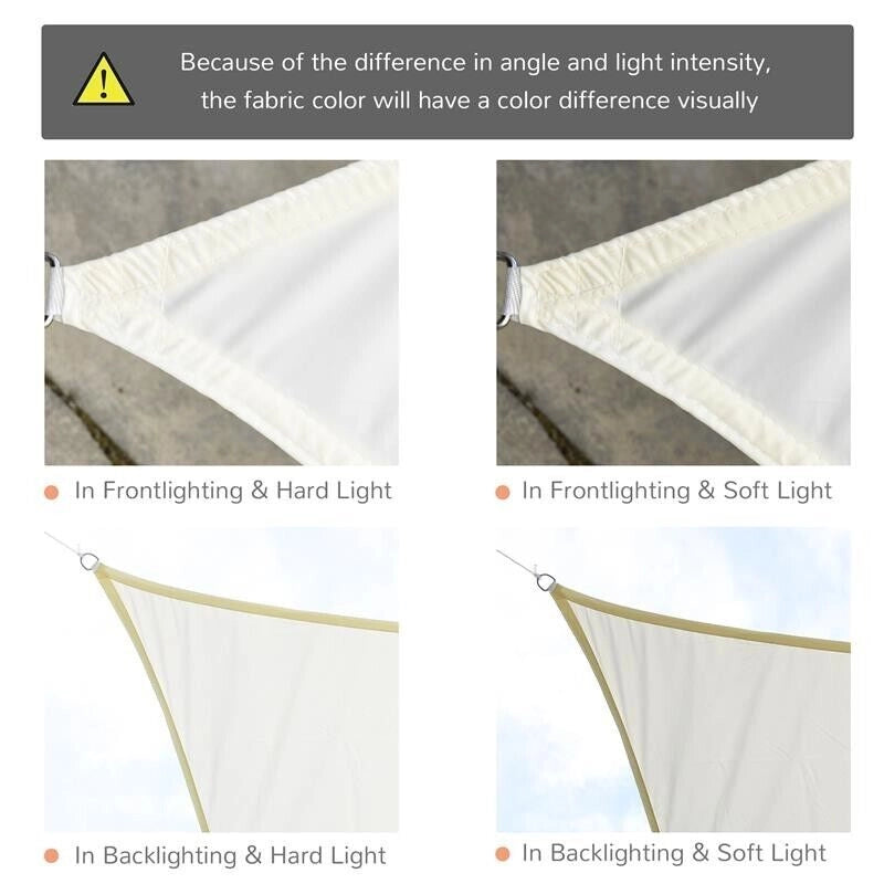 VELA OMBREGGIANTE RETTANGOLARE 3 X 4 MT COLORE BIANCO CREMA
