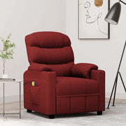 Poltrona Massaggiante Elettrica Rosso Vino in Tessuto 348085