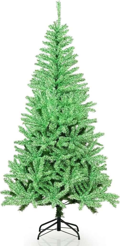 Albero di Natale Artificiale 180 CM Si Illumina Automaticamente al Buio, Albero di Natale con 692 Rami e Base in Metallo Pieghevole, Decorazione per Festa Festiva