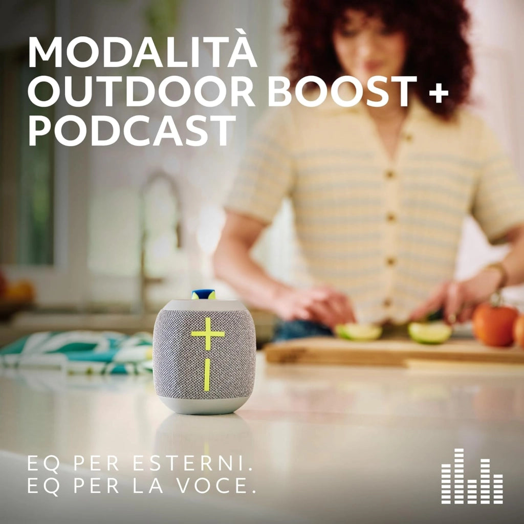 Ultimate Ears WONDERBOOM 4, altoparlante Bluetooth portatile impermeabile con bassi eccezionali e suono a 360°, altoparlante galleggiante antipolvere con raggio d’azione di 40 m - Nero