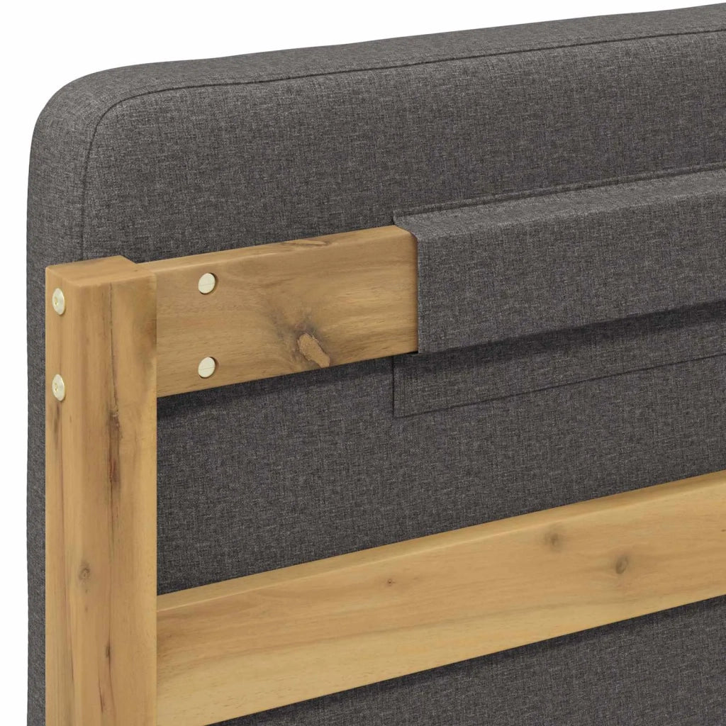 Letto con Testiera Rivestita Bianco lavato e grigio chiaro 3405055