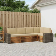 Set divano sezionale con cuscino 5 pcs Naturale e Beige 3384369