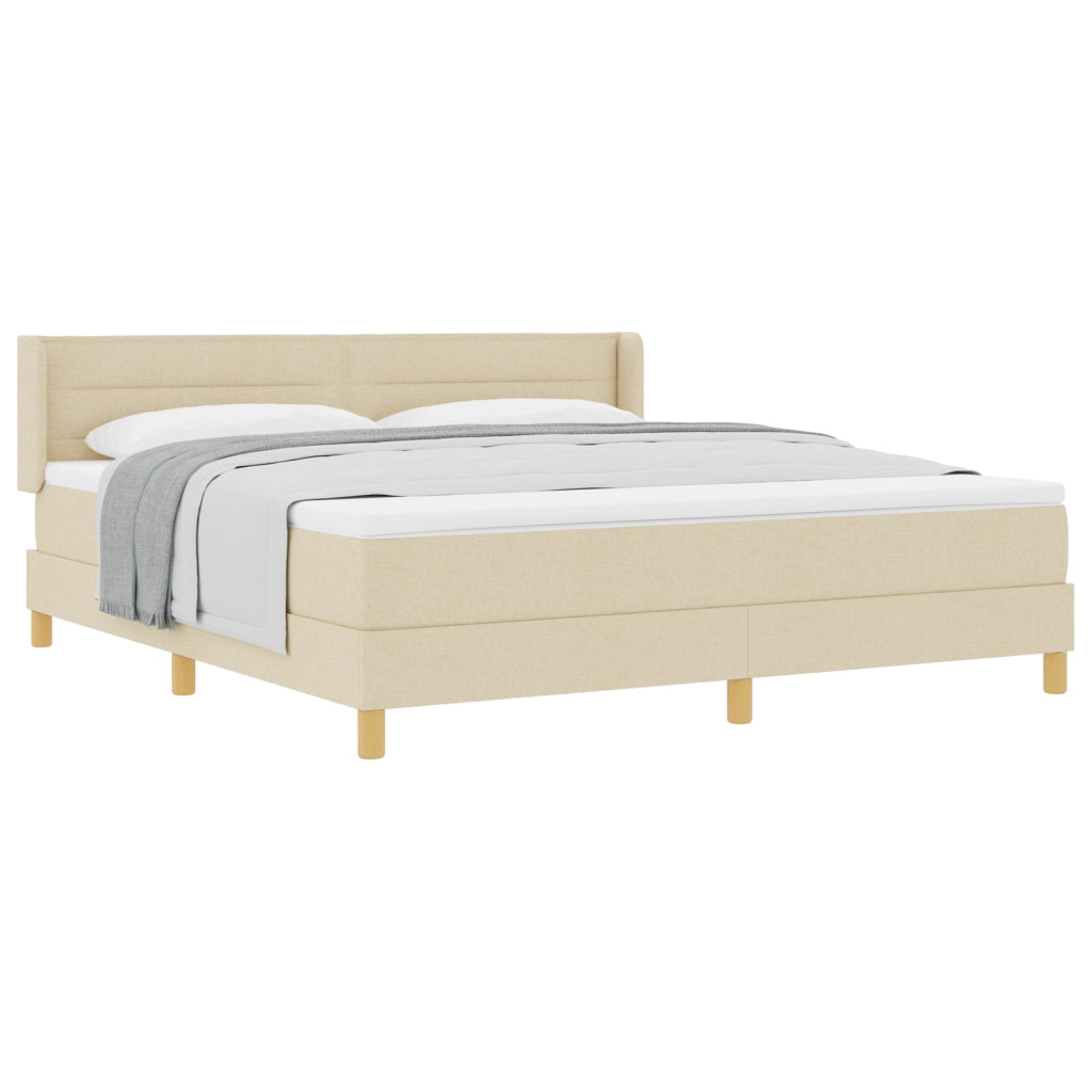 Letto a molle  con materasso panna 180x200 cm tessuto