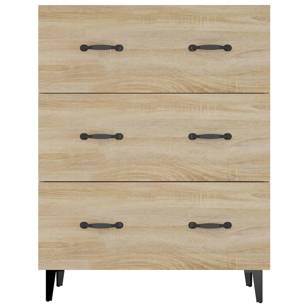 Buffet credenza cassettiera armadio mobile contenitore organizer cucina soggiorno rovere Sonoma 69,5 x 34 x 90 cm legno ingegnerizzato marrone 02_0031641