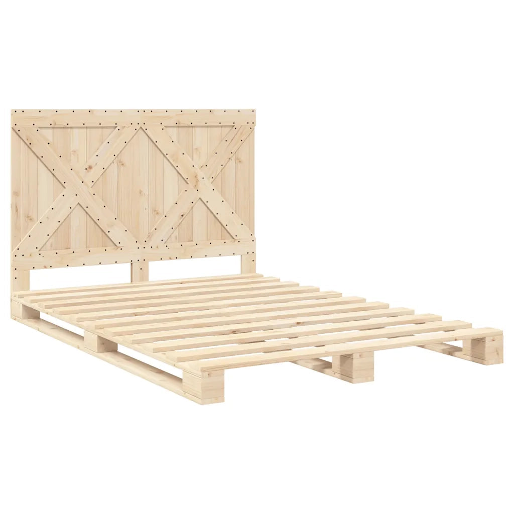 Giroletto con Testiera-Struttura Letto con testiera 140x200 cm in Legno Massello di Pino 544947