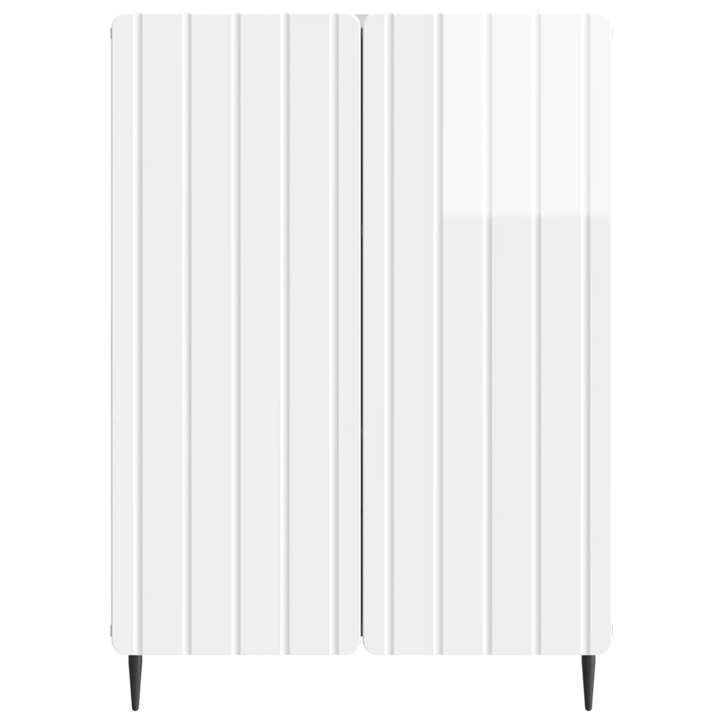 Credenza Bianco Lucido 66 x 34,5 x 92 cm Legno ingegnerizzato