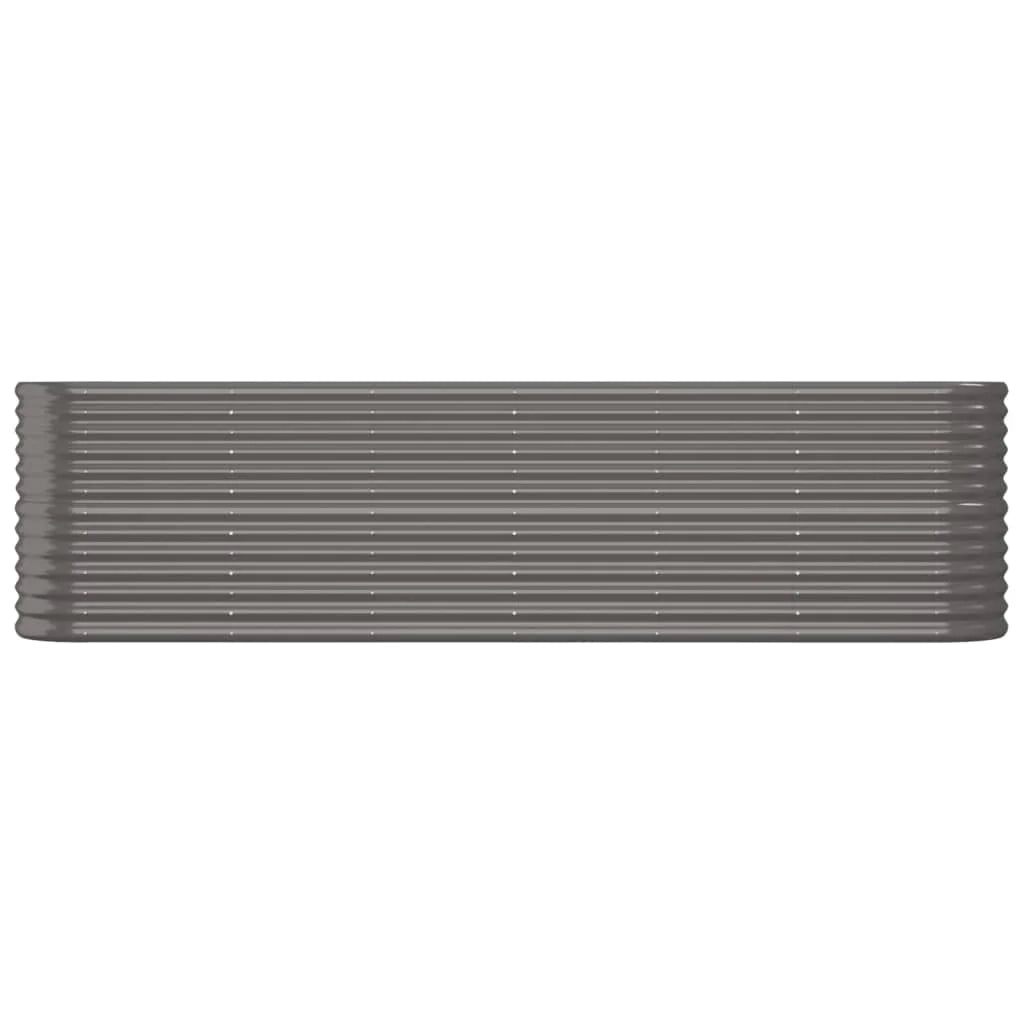 Fioriera rialzata per piante e fiori adatta per terrazze e giardini in acciaio verniciato a polvere 260 x 40 x 68 cm grigio 02_0039620