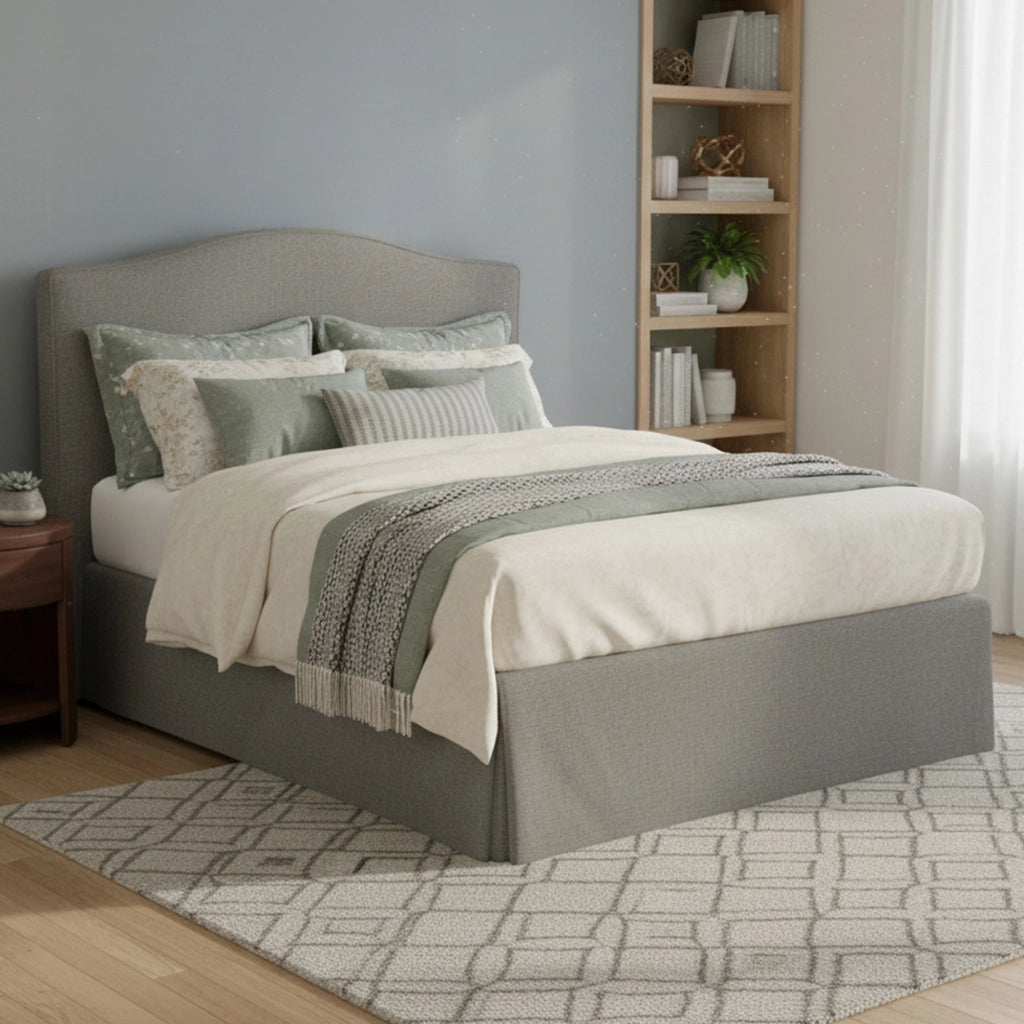 Morley, Letto Matrimoniale Sfoderabile Made in Italy, Grigio Cenere