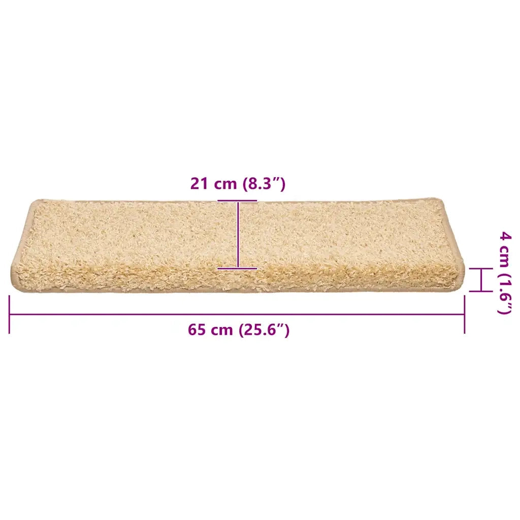 Tappetini per scale 30 pz | Gradini per Scale 65x21x4 cm Crema Bordo rettangolare