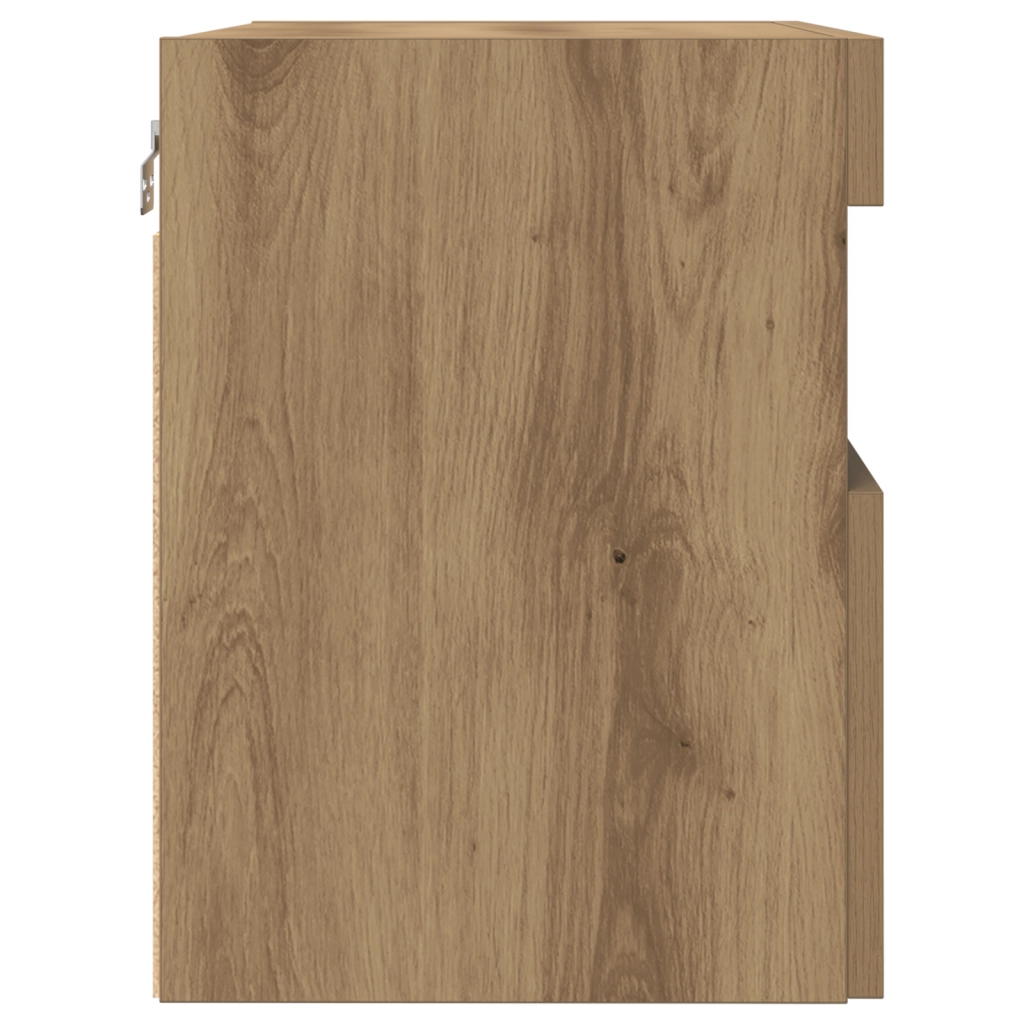 Mobile TV  con luci LED Rovere Artigianale 60x30x40 cm