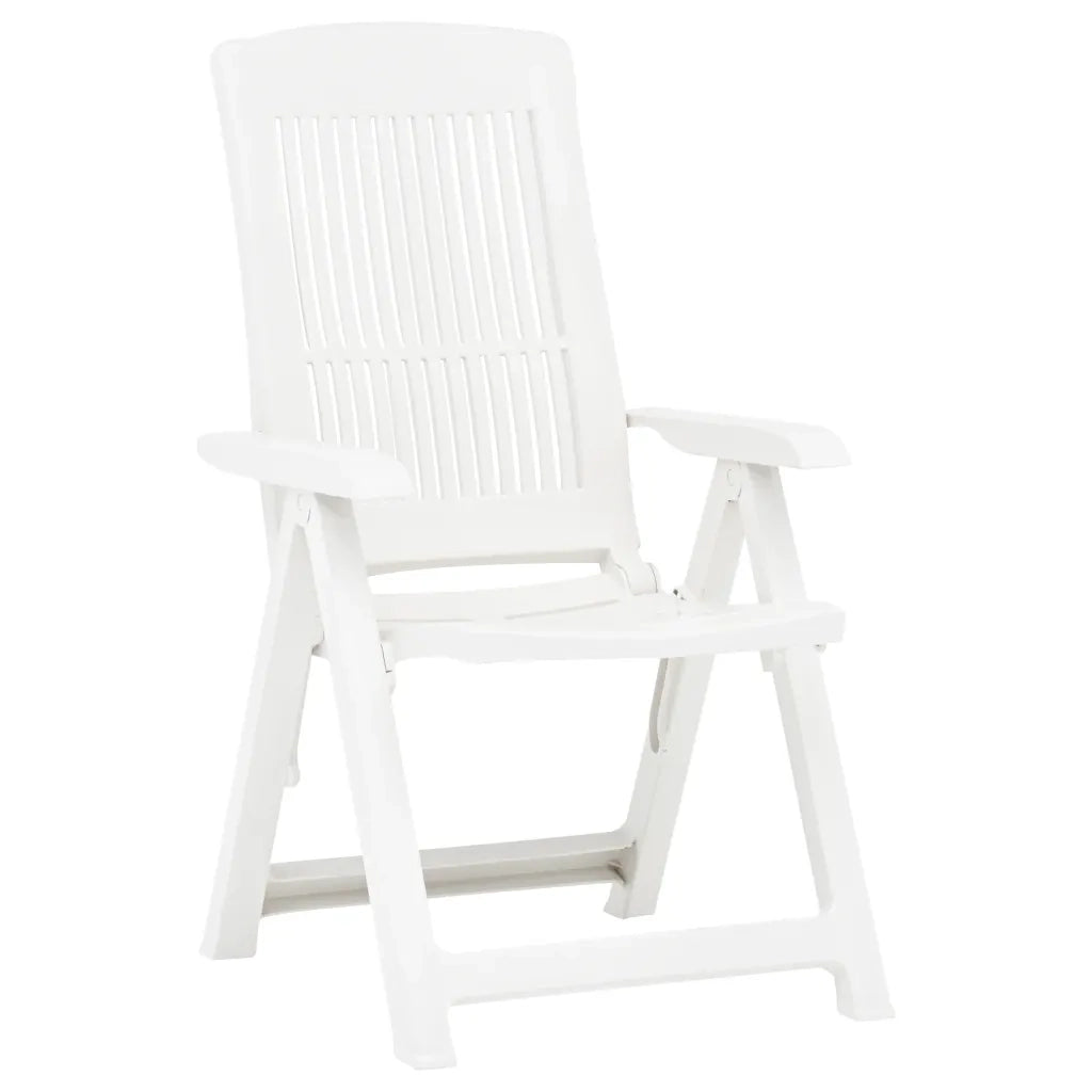 Sedie Reclinabili da Giardino 2 pz-Sedia da esterno in Plastica Bianca 980114