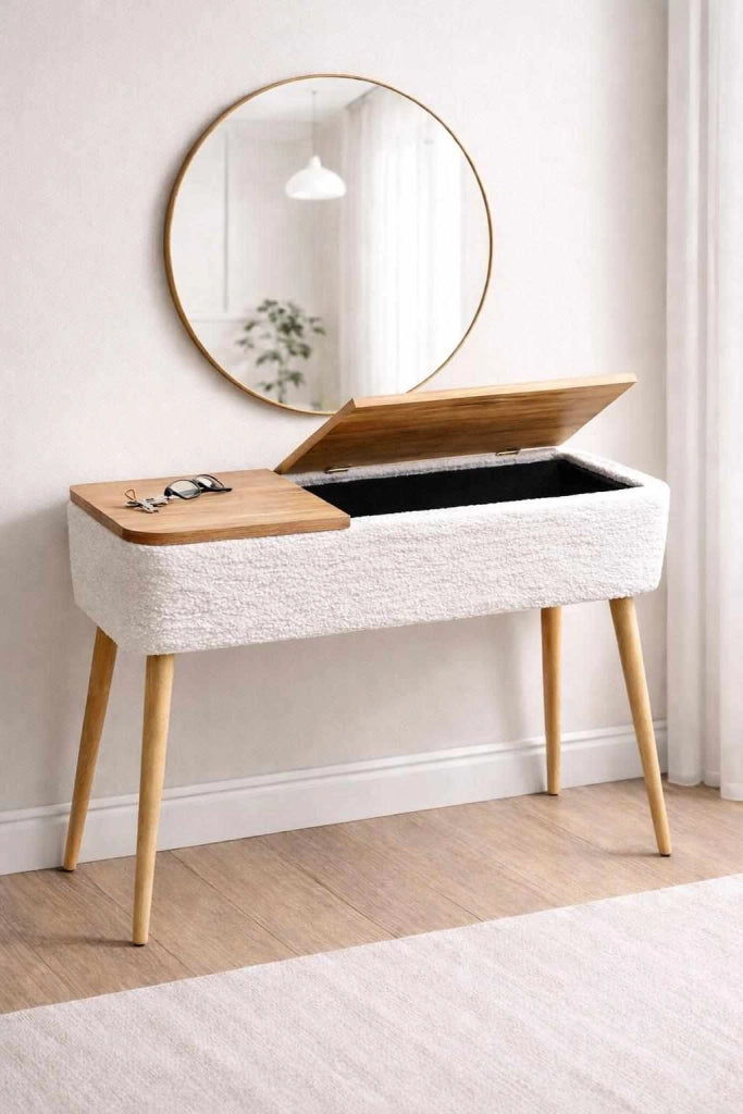 Credenza in legno "Sole" - 90 x 30 x 90 cm - Bianco