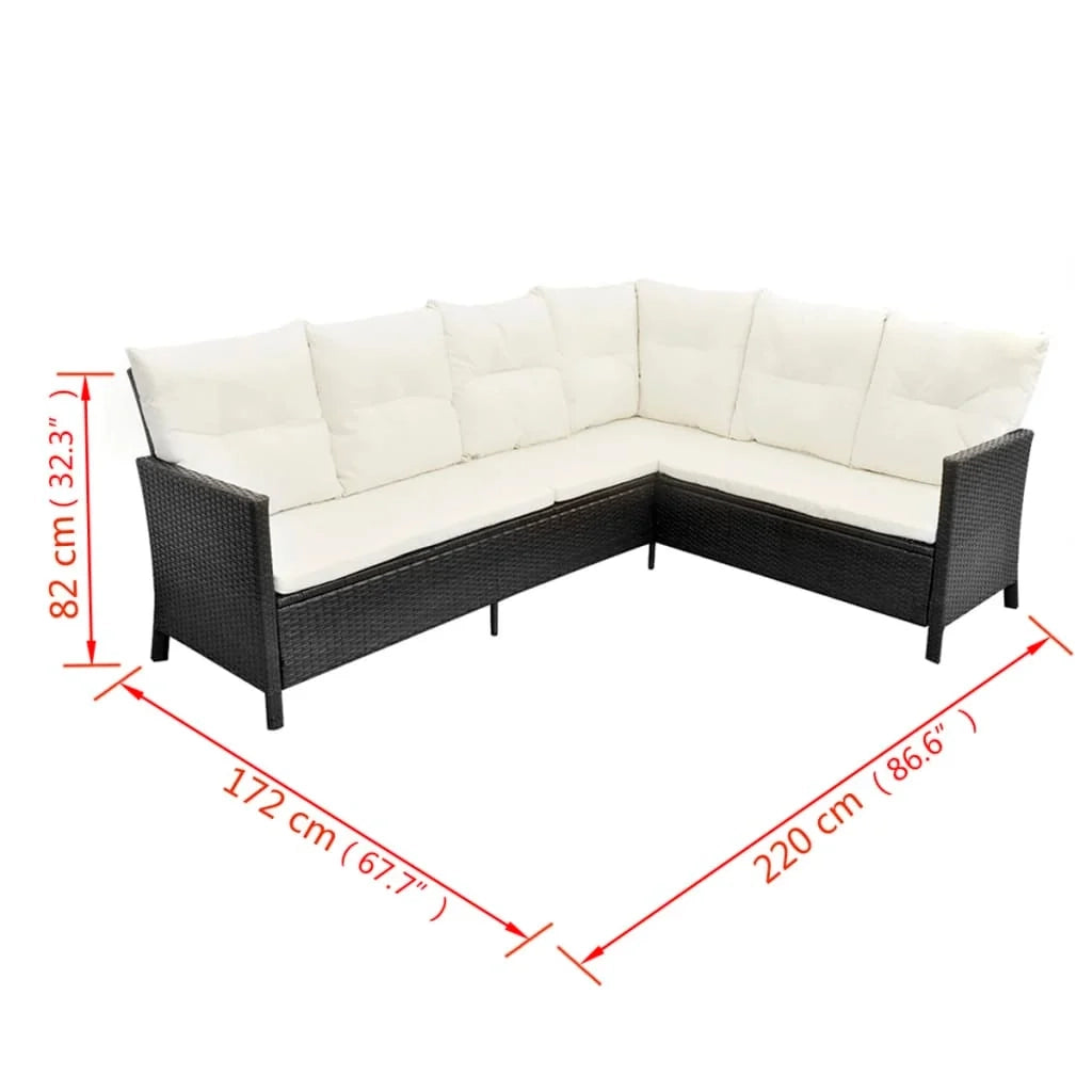 Set mobili da giardino set da esterno 4 pezzi con cuscini in poly rattan nero 02_0016204