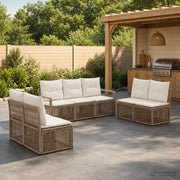 Set Divano da Giardino 7 pz Beige polyrattan 3435681