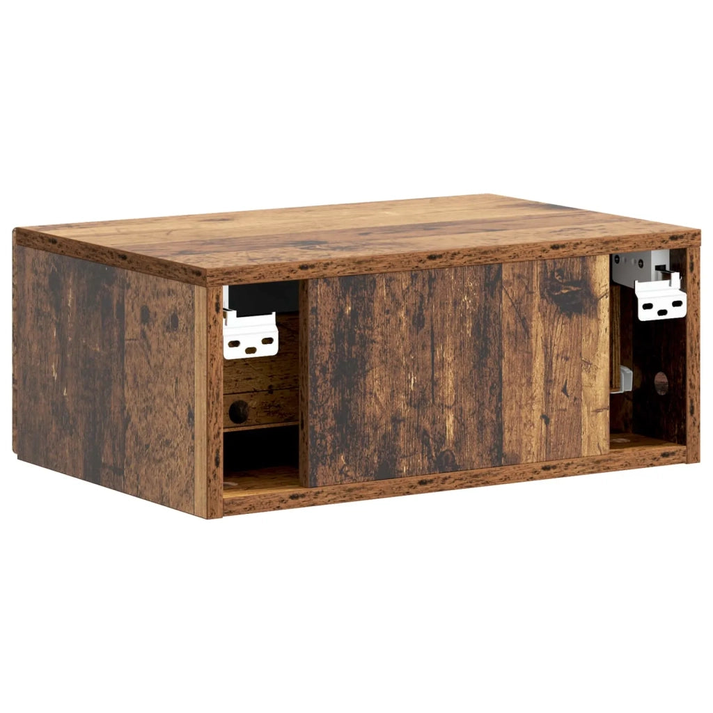 Mobiletto da notte a muro Legno antico 49 x 34,5 x 20 cm 898971