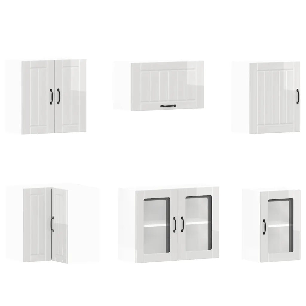 Set Mobili da Cucina 11 pz Lucca Bianchi Lucido in Truciolato 3314923