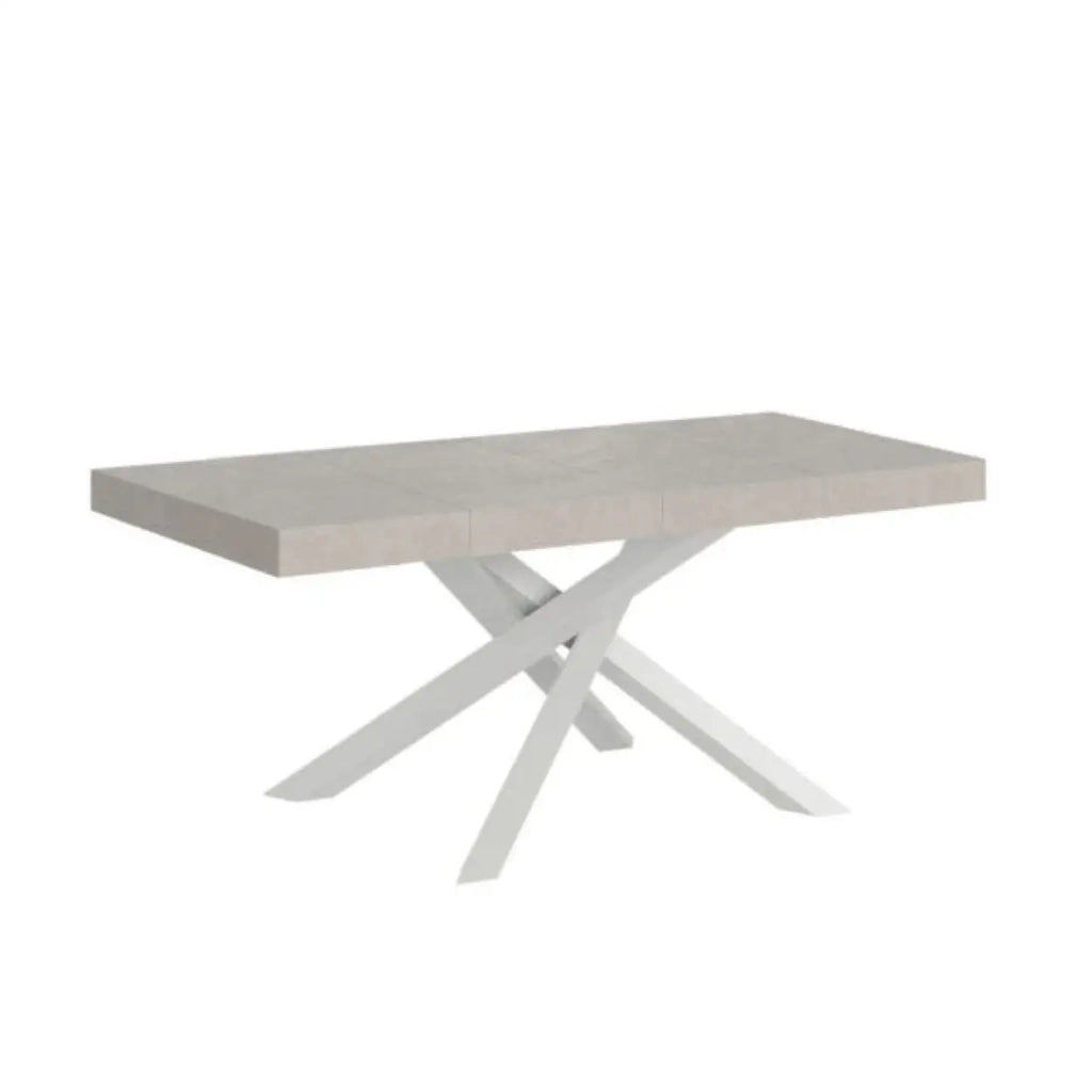 Tavolo allungabile 120/224x90 cm Volantis Premium cashmere gambe bianche