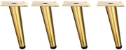 Set di 4 gambe metalliche per poltrona, divano, tavolo salotto, armadio bagno e comodino - dorato, 15 cm