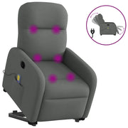 Poltrona Alzapersona Massaggi Elettrica Grigio Scuro Tessuto
