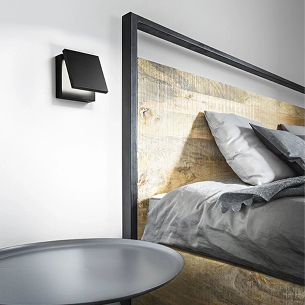 Applique Contemporanea Secret Metallo Nero Acrilico Led 10W 3000K
