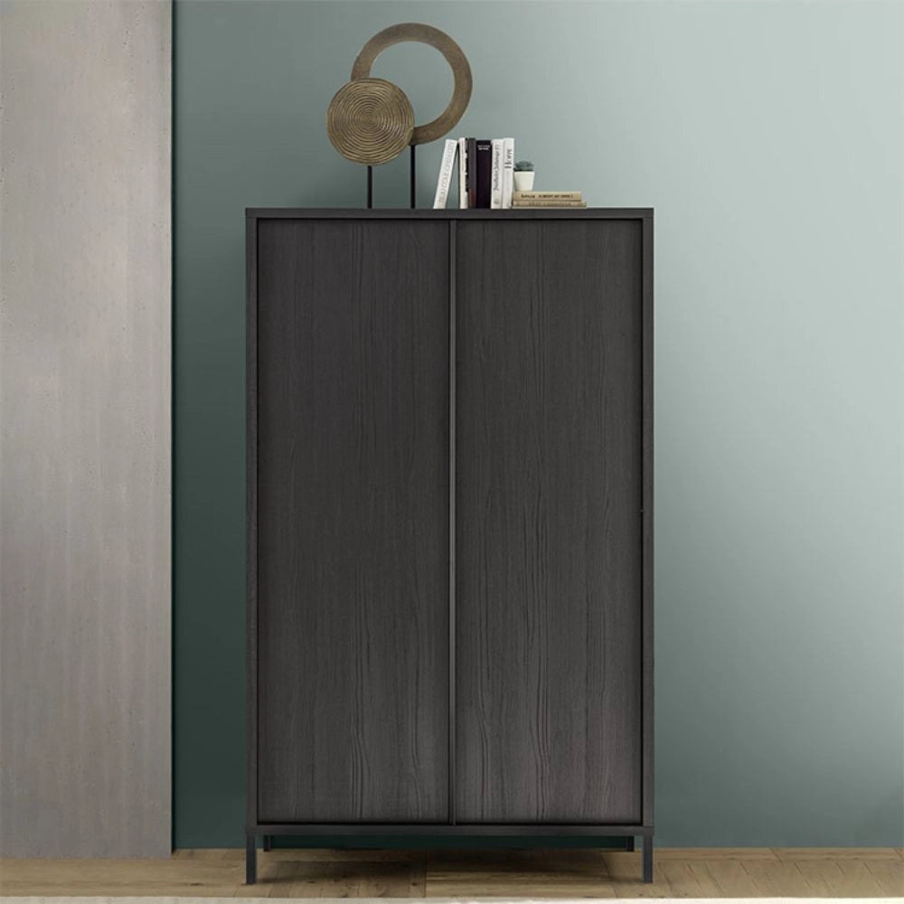 Madia alta contenitore 2 ante Giugi 106x40x177 colore nero frassinato