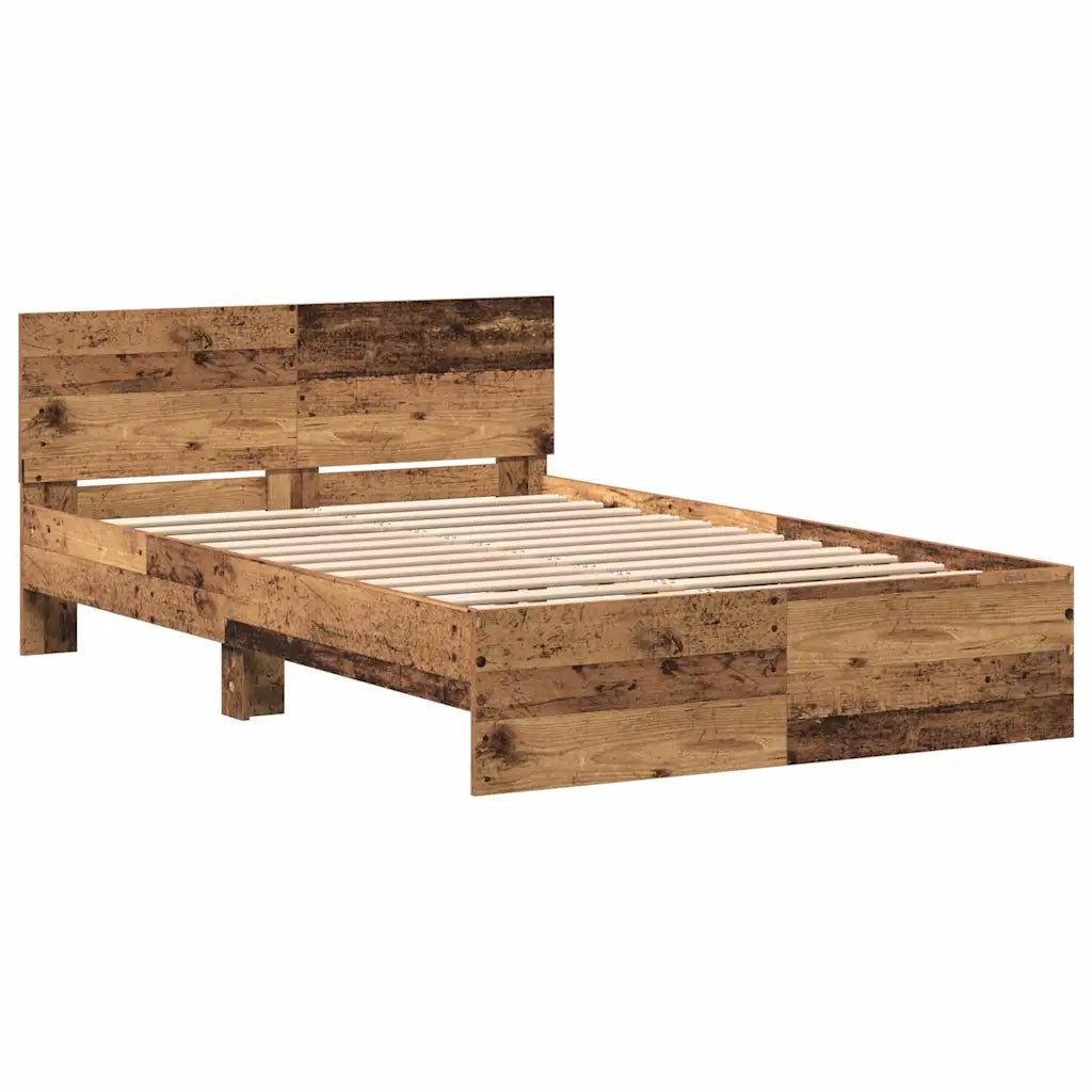 vidaXL Struttura letto con testata Legno vecchio 120 x 190 cm