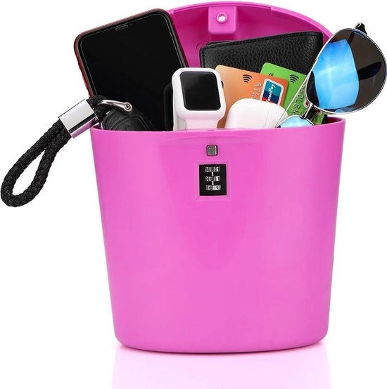 Casella di sicurezza portatile, borsa di sicurezza portatile con chiusura a combinazione per il mare, campeggio, sport, viaggi, shopping (rosso ciliegio)
