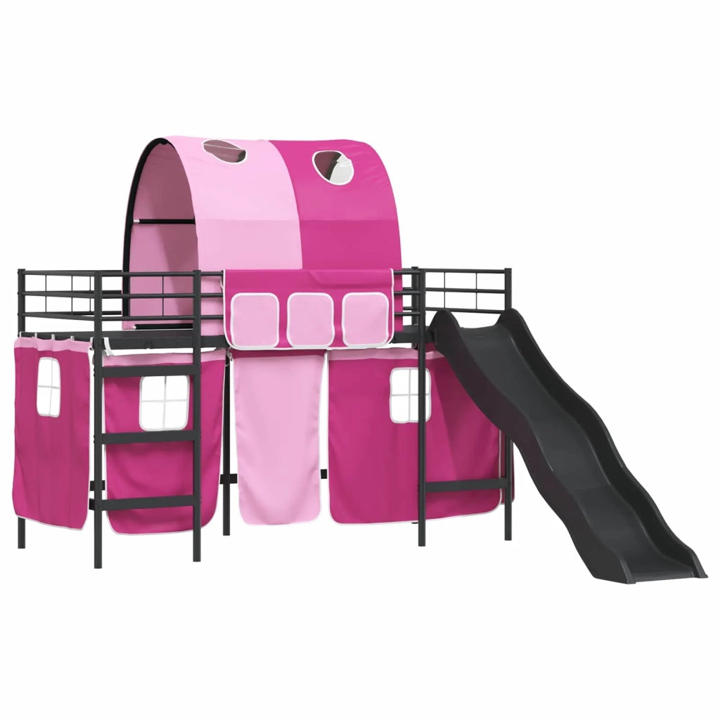 Struttura del letto loft per bambini-Giroletto per bambini Nero e rosa 75 x 190 cm 773272