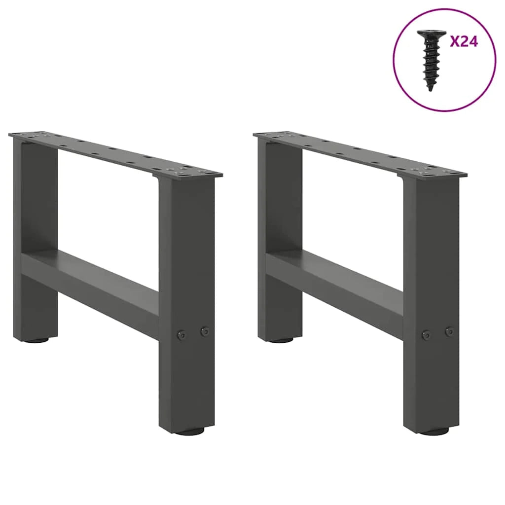 Set di 2 gambe robuste quadrate regolabili per tavolino da caffè 50 x 30-31 cm in acciaio antracite 02_0057502