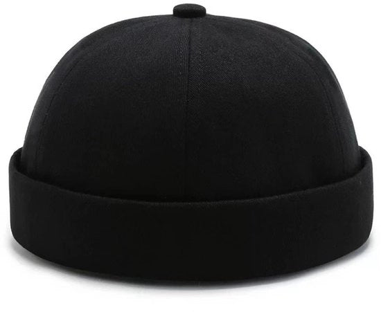 Cappello senza bordo per uomini, cappuccio a forma di teschio, cappello da marinaio con bordo arrotolato, cappello retro a forma di cuffia