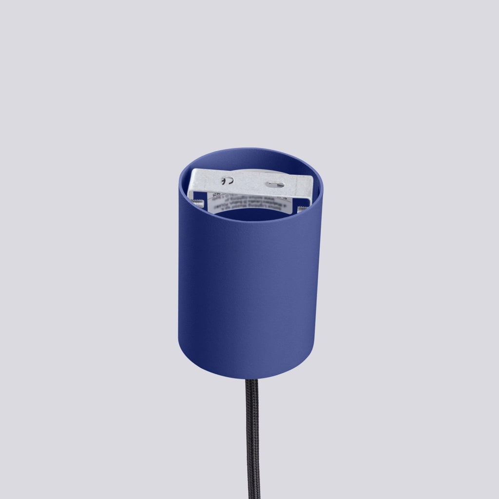 Lampada a sospensione Sfera vetro rigato blu G9 Pure Lume