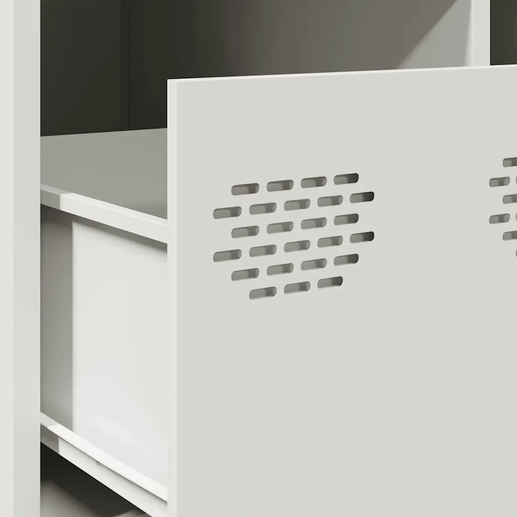 Tavolino da salotto | Tavolino da caff¨¨ | Tavolino da Soggiorno Bianco 101,5x50x43,5 cm in Acciaio Laminato a Freddo