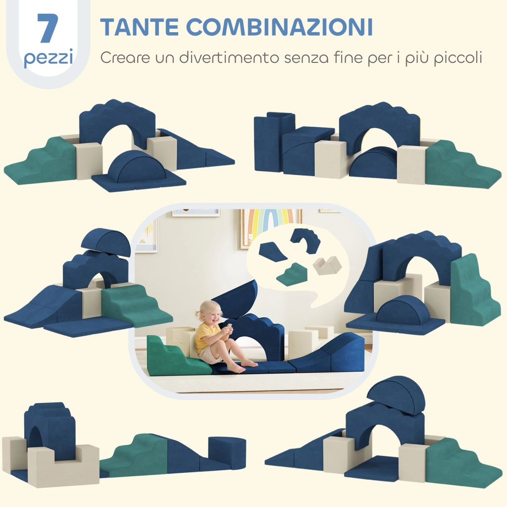 Blocchi Morbidi Costruzioni per Bambini ¨C zephmum ¨C Set 7 Pezzi Multicolore
