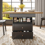 Tavolo da Pranzo Allungabile Pieghevole ¨C MINIMAL ¨C Nero, 110-140x80 cm, 4-6 Persone