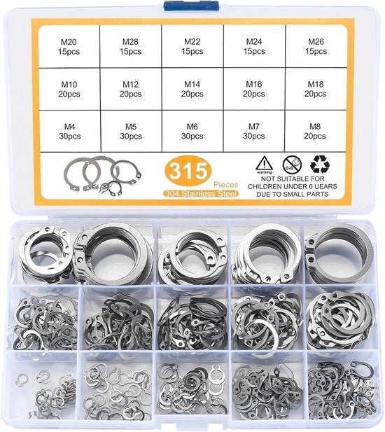 Clipset di sicurezza con viti e spugne - multigiocatore - 315 pezzi - colore argento