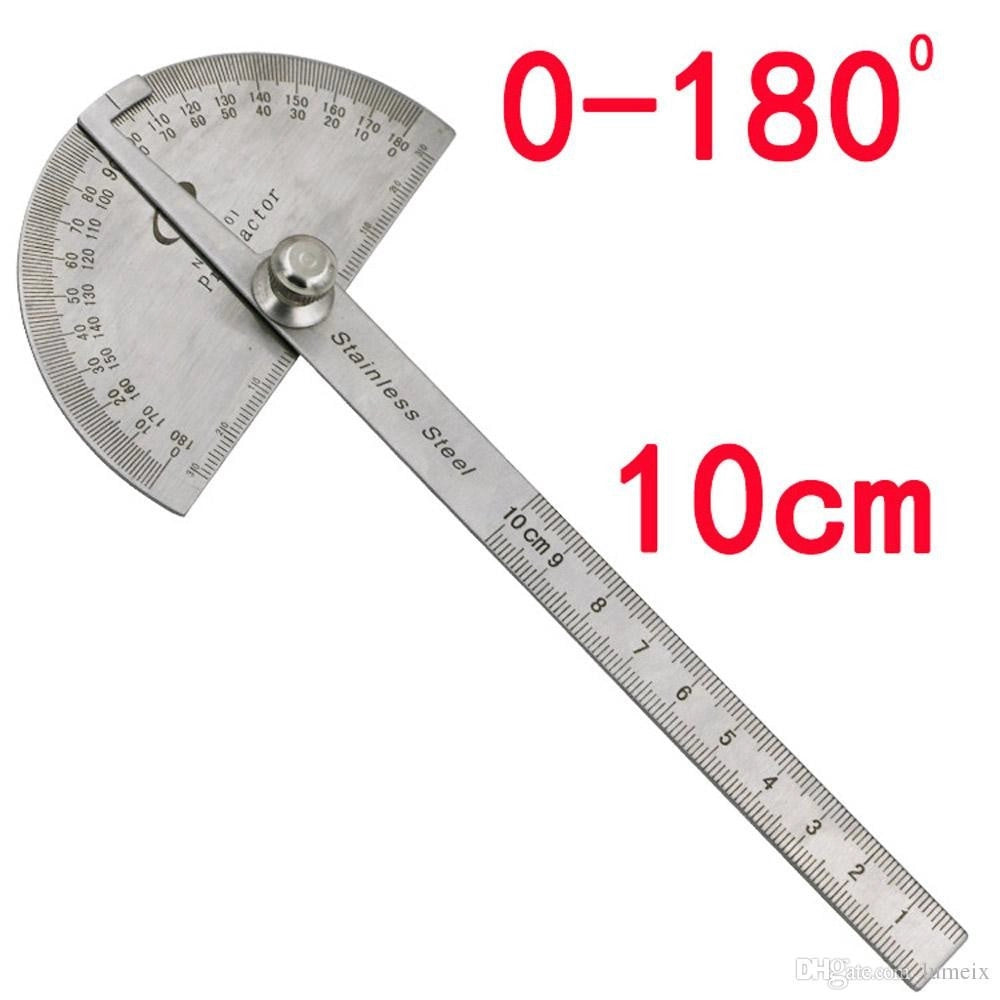 Trade Shop - Goniometro Rotativo Per Misurazione Degli Angoli Scala Graduata 10cm Rotante -