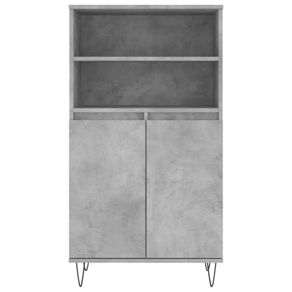 Credenza | Madia | Buffet da pranzo | Armadio da pranzo Grigio Cemento 60x36x110 cm in Legno Multistrato