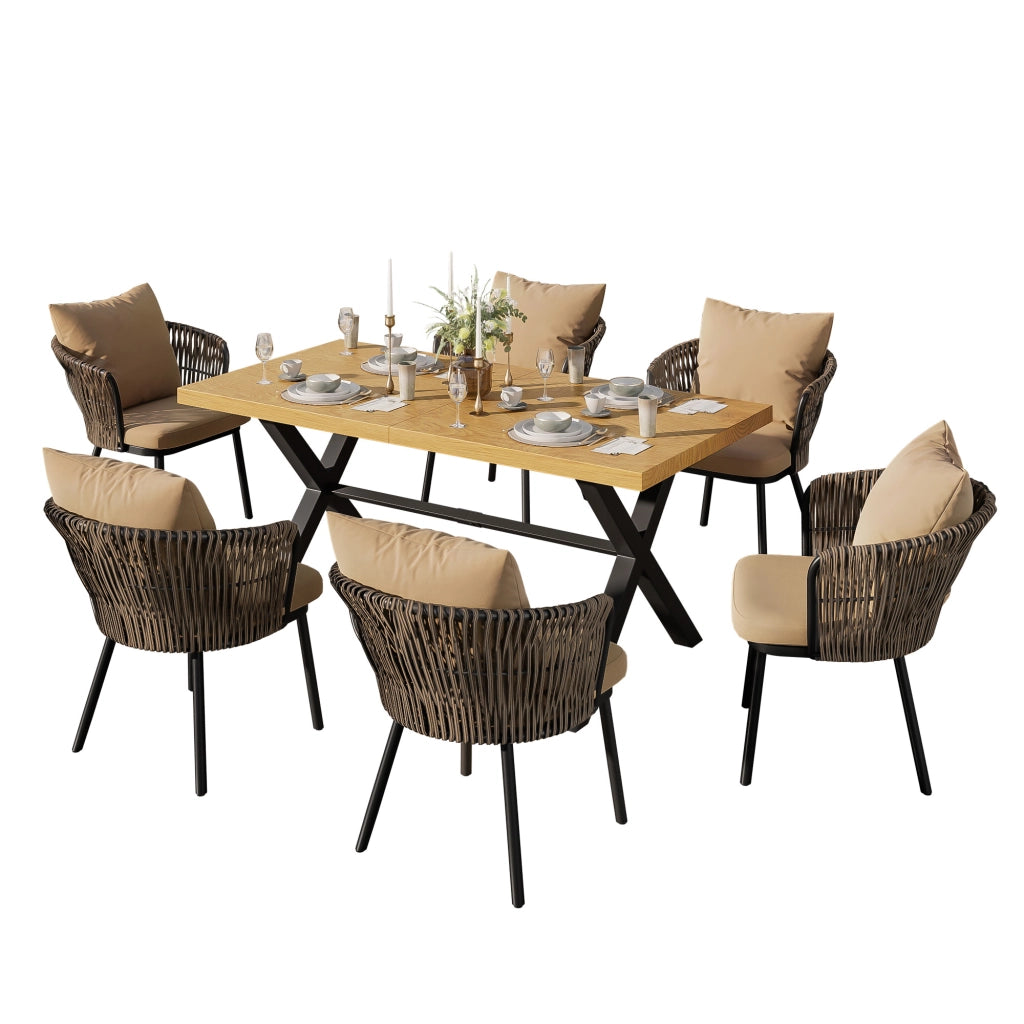 Set Salotto da Giardino in Rattan con Cuscini ¨C MINIMAL ¨C Polyrattan, Struttura in Metallo