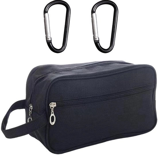 Borsa di bagno - Grande capacità - Nero - Adatto per uomini - 26x10x15 cm