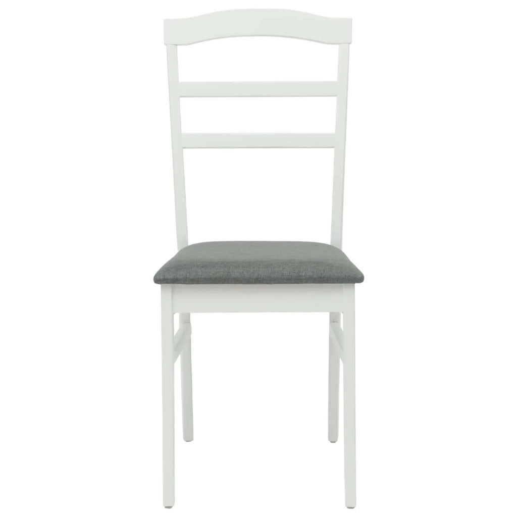 Sedia da pranzo 2 pcs Bianco e Grigio Legno di gomma solido