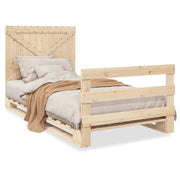Letto singolo | Letto per adulti | Giroletto con Testiera 100x200 cm Legno Massello di Pino