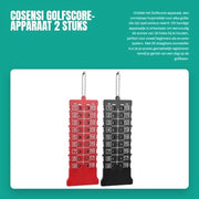 Apparecchio di misurazione del punteggio golf 2 pezzi - Contatore di punteggio golf portatile - Registrazione del punteggio per 18 buche - Disegno compatto e leggero - Interfaccia di facile utilizzo - Progetto duraturo - Contatore di punteggio golf