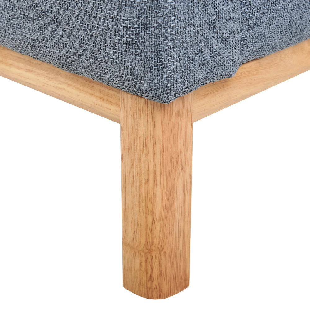 Divano a 3 posti in tessuto poliestere blu con gambe in legno Soggiorno elegante