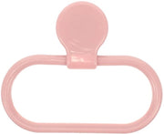 Sostegno asciugamano autoadesivo - anello asciugamano - bagno/cucina - rosa - ABS - 15 x 12,5 cm